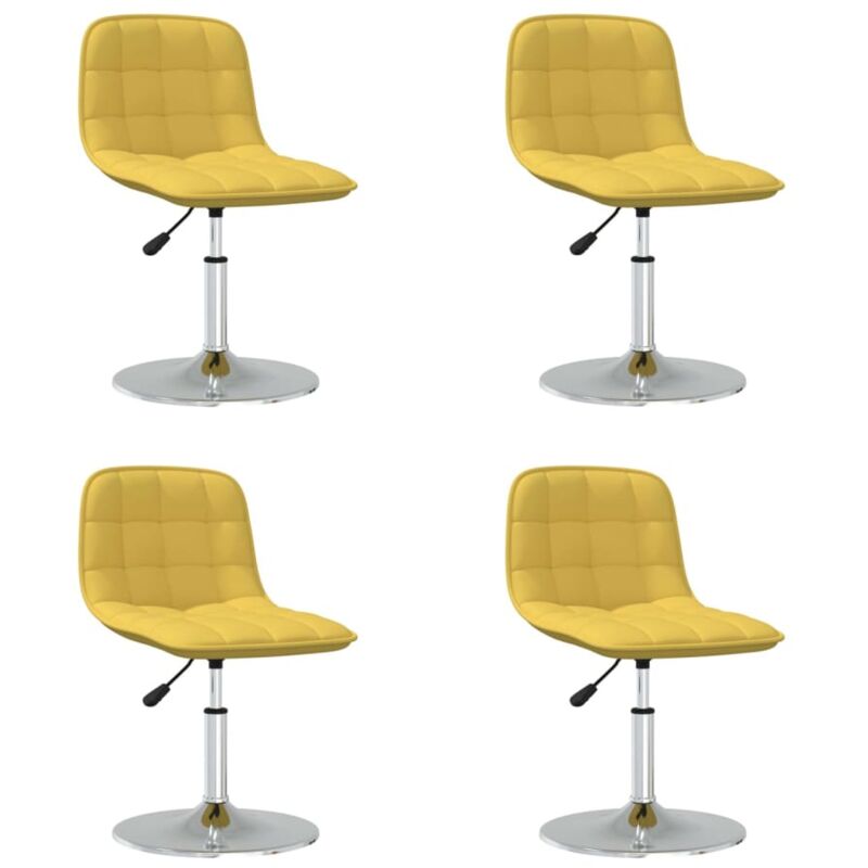 

vidaXL Sillas de comedor giratorias tela 4 uds amarillo mostaza - Amarillo