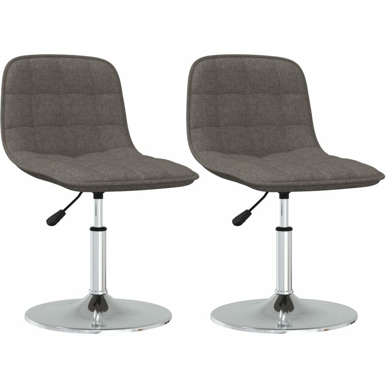 

vidaXL Sillas de comedor giratorias tela 2 uds gris taupe - Gris Topo