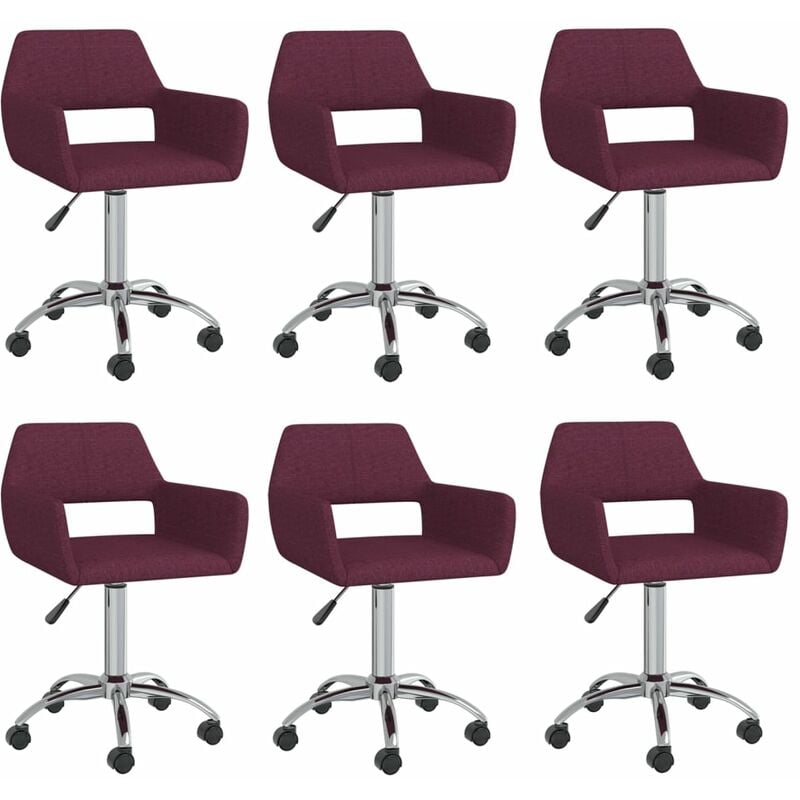 

vidaXL Sillas de comedor giratorias 6 unidades tela morada - Púrpura