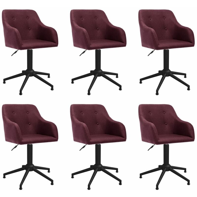 

vidaXL Sillas de comedor giratorias 6 unidades tela morada - Púrpura