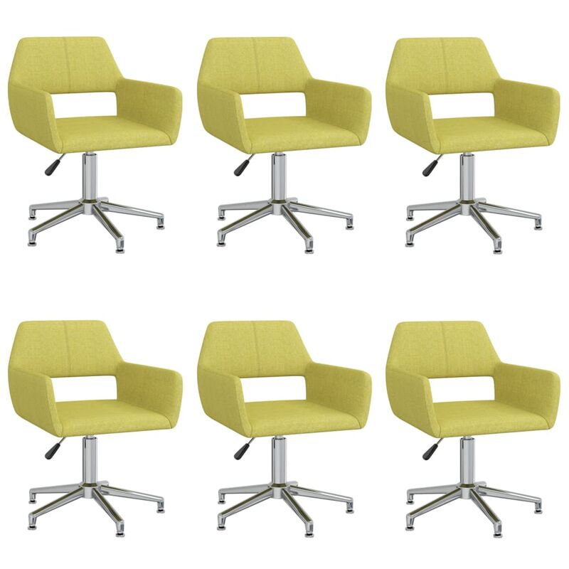 

vidaXL Sillas de comedor giratorias 6 unidades tela verde - Verde