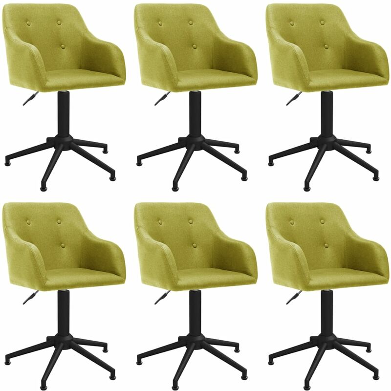

vidaXL Sillas de comedor giratorias 6 unidades tela verde - Verde