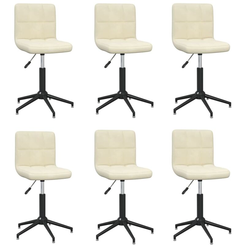 

vidaXL Sillas de comedor giratorias 6 unidades terciopelo crema - Crema