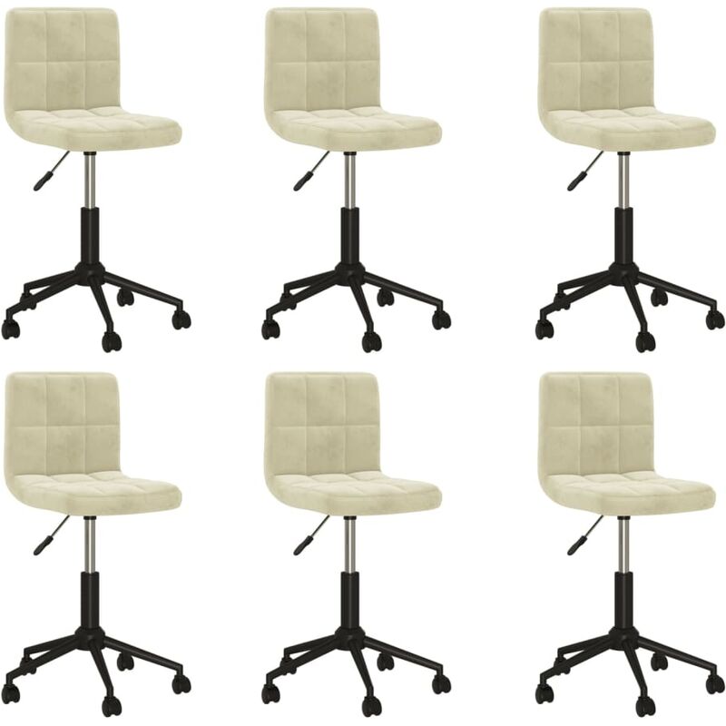 

vidaXL Sillas de comedor giratorias 6 unidades terciopelo crema - Crema