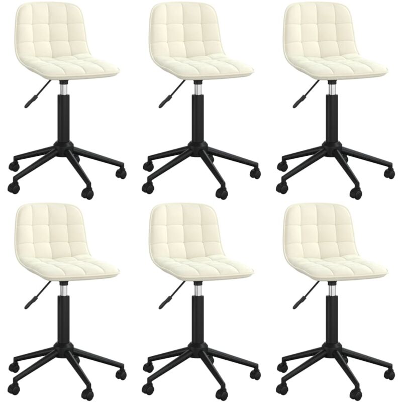 

vidaXL Sillas de comedor giratorias 6 unidades terciopelo crema - Crema