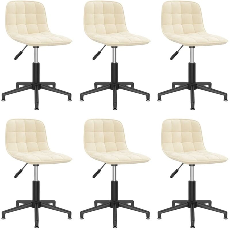 

vidaXL Sillas de comedor giratorias 6 unidades terciopelo crema - Crema