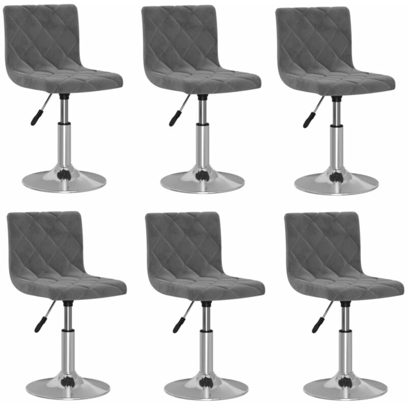 

vidaXL Sillas de comedor giratorias 6 unidades terciopelo gris oscuro - Gris