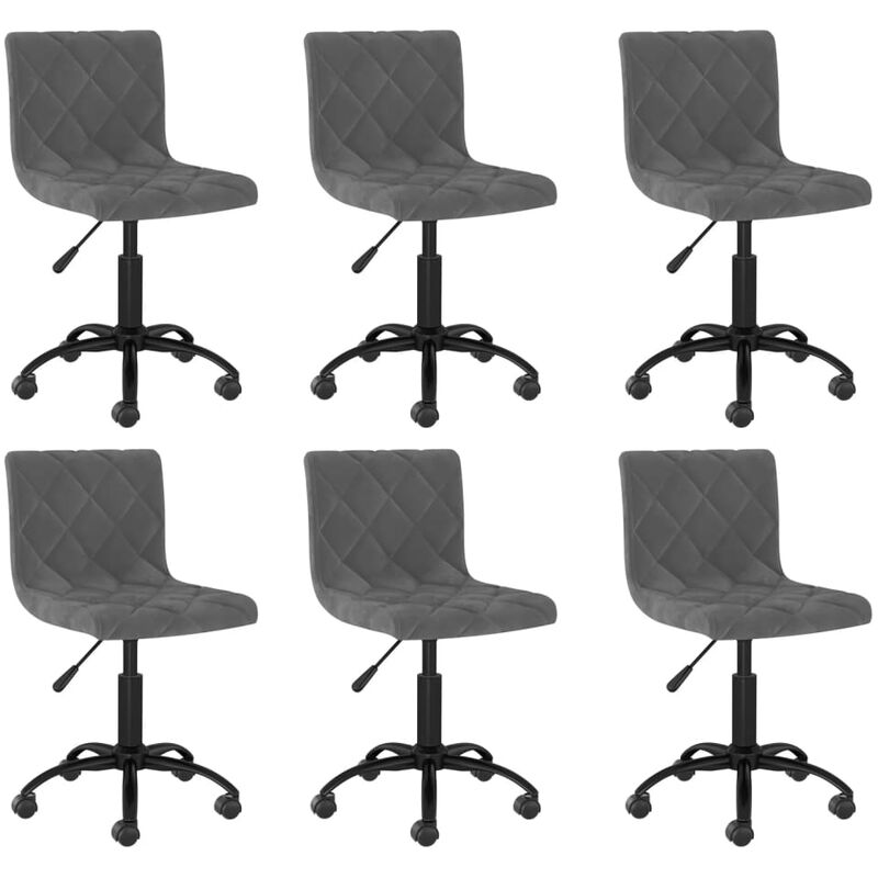 

vidaXL Sillas de comedor giratorias 6 unidades terciopelo gris oscuro - Gris