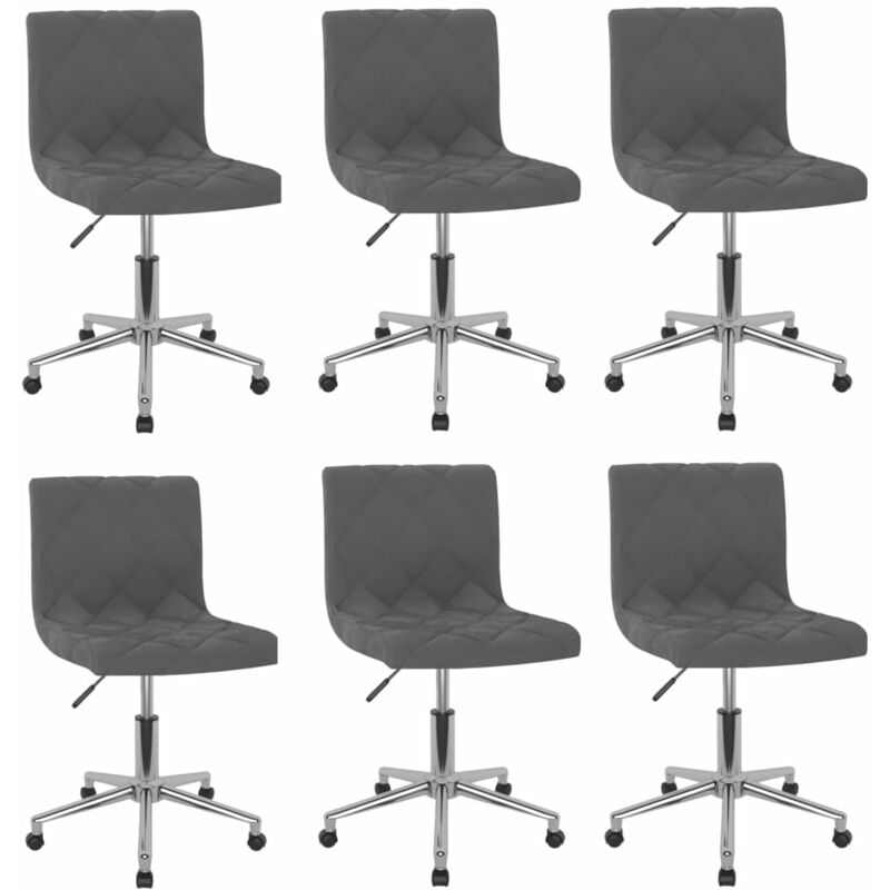 

vidaXL Sillas de comedor giratorias 6 unidades terciopelo gris oscuro - Gris