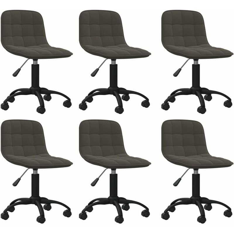 

vidaXL Sillas de comedor giratorias 6 unidades terciopelo gris oscuro - Gris