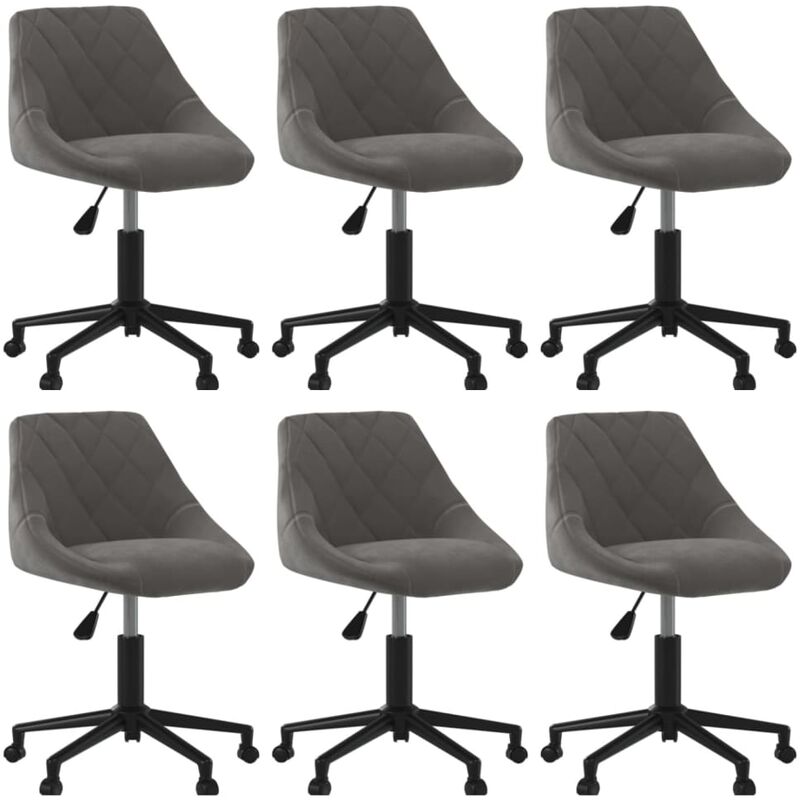 

vidaXL Sillas de comedor giratorias 6 unidades terciopelo gris oscuro - Gris