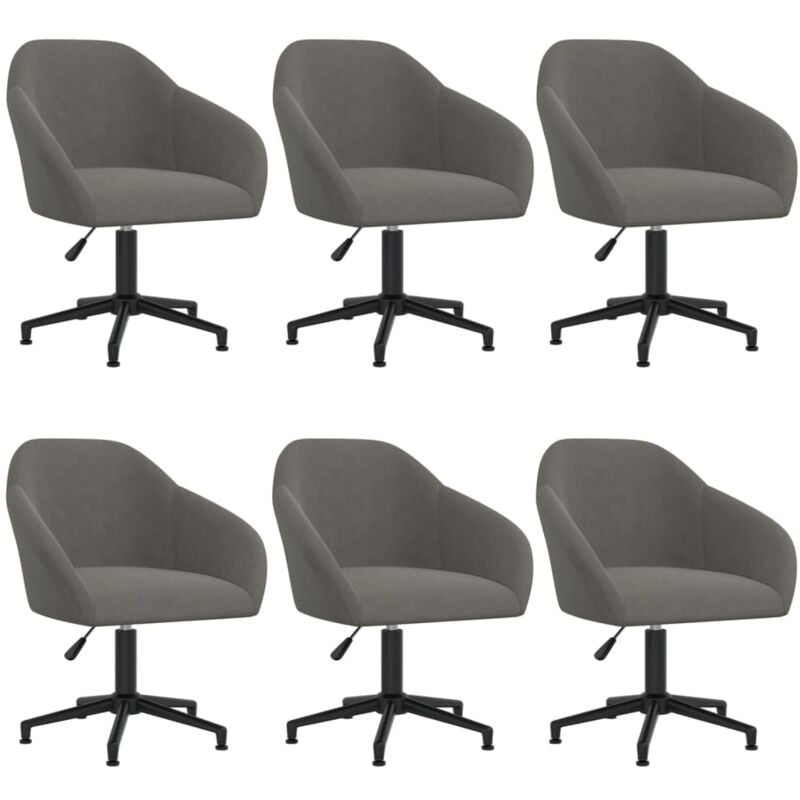 

vidaXL Sillas de comedor giratorias 6 unidades terciopelo gris oscuro - Gris