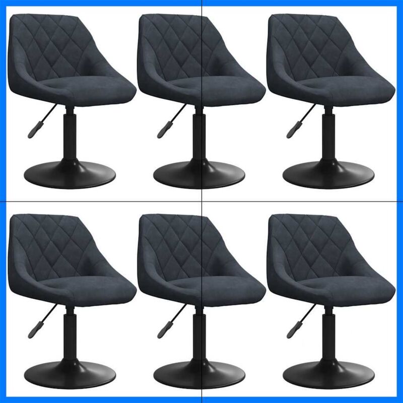 

vidaXL Sillas de comedor giratorias 6 unidades terciopelo gris oscuro - Gris
