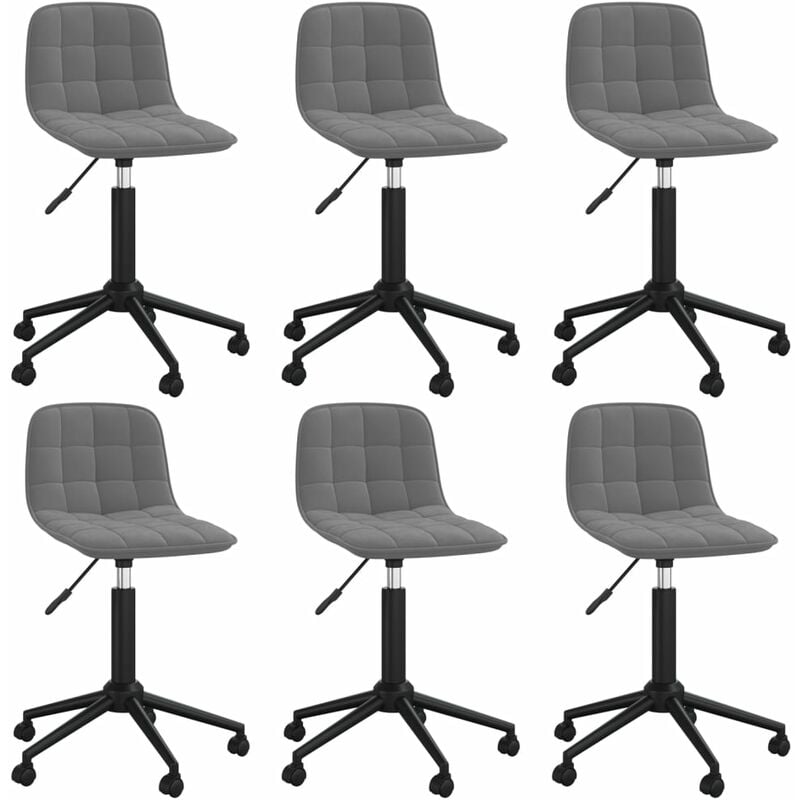 

vidaXL Sillas de comedor giratorias 6 unidades terciopelo gris oscuro - Gris