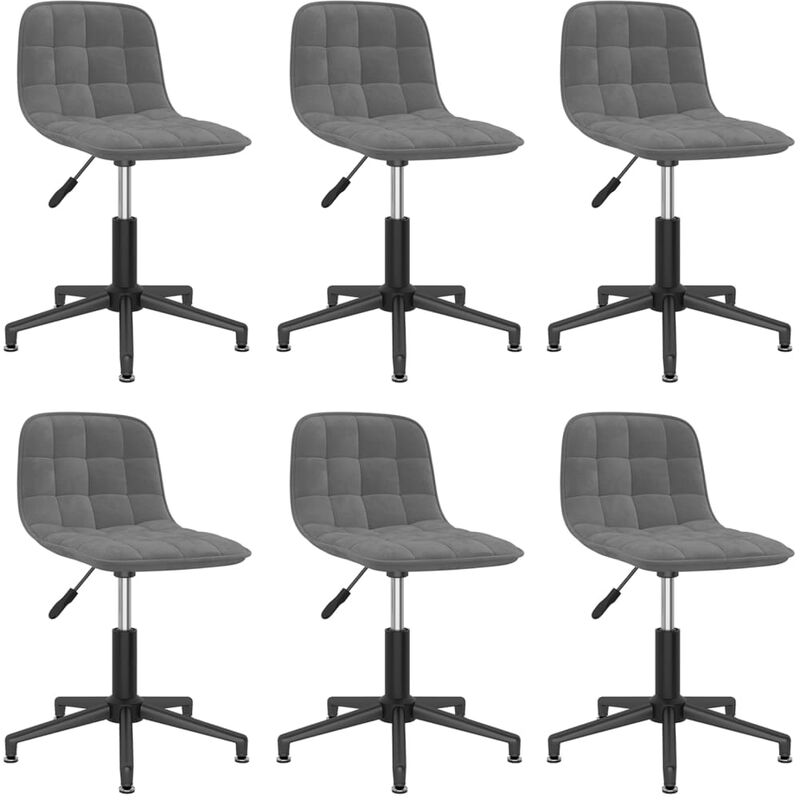 

vidaXL Sillas de comedor giratorias 6 unidades terciopelo gris oscuro - Gris