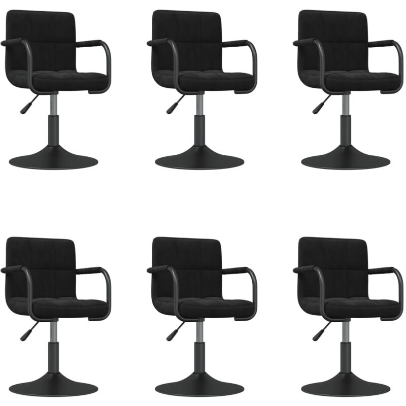 

Sillas de comedor giratorias 6 unidades terciopelo negro - Negro - Vidaxl