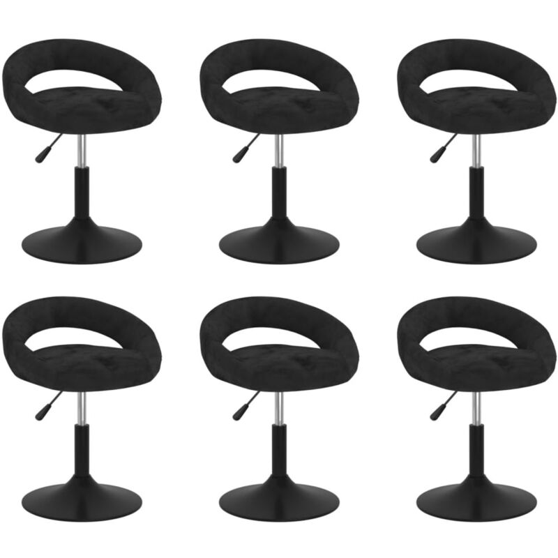 

vidaXL Sillas de comedor giratorias 6 unidades terciopelo negro - Negro