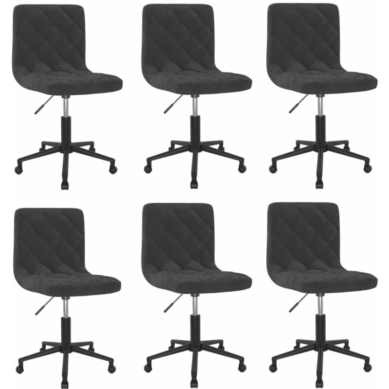 

vidaXL Sillas de comedor giratorias 6 unidades terciopelo negro - Beige