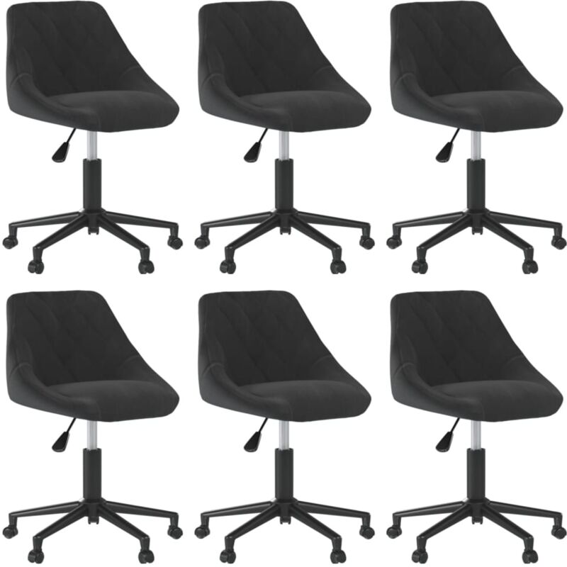 

vidaXL Sillas de comedor giratorias 6 unidades terciopelo negro - Negro