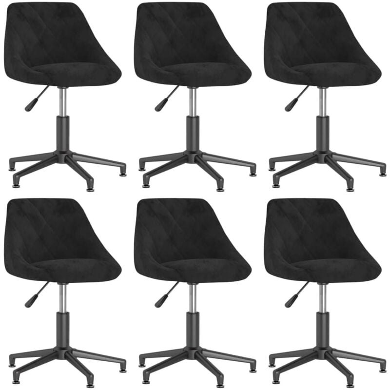 

vidaXL Sillas de comedor giratorias 6 unidades terciopelo negro - Negro