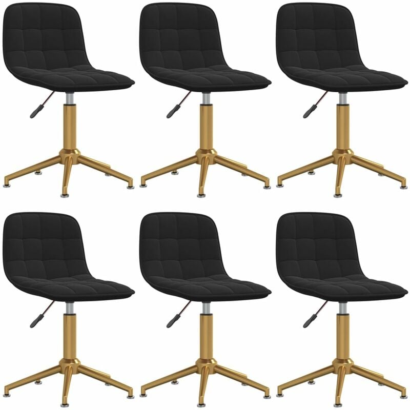 

vidaXL Sillas de comedor giratorias 6 unidades terciopelo negro - Negro