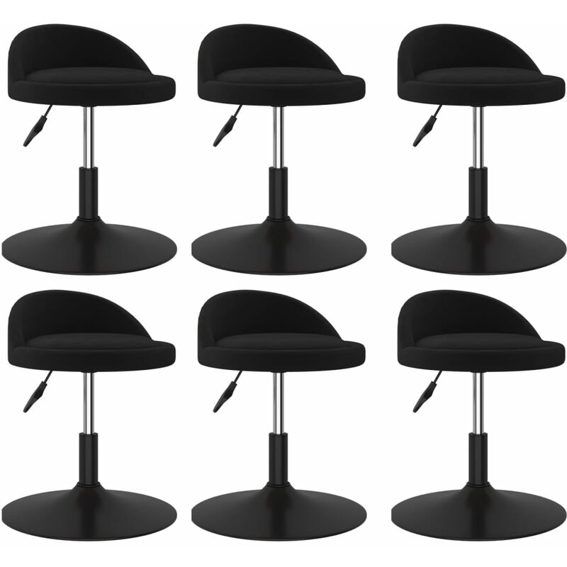 

vidaXL Sillas de comedor giratorias 6 unidades terciopelo negro - Negro
