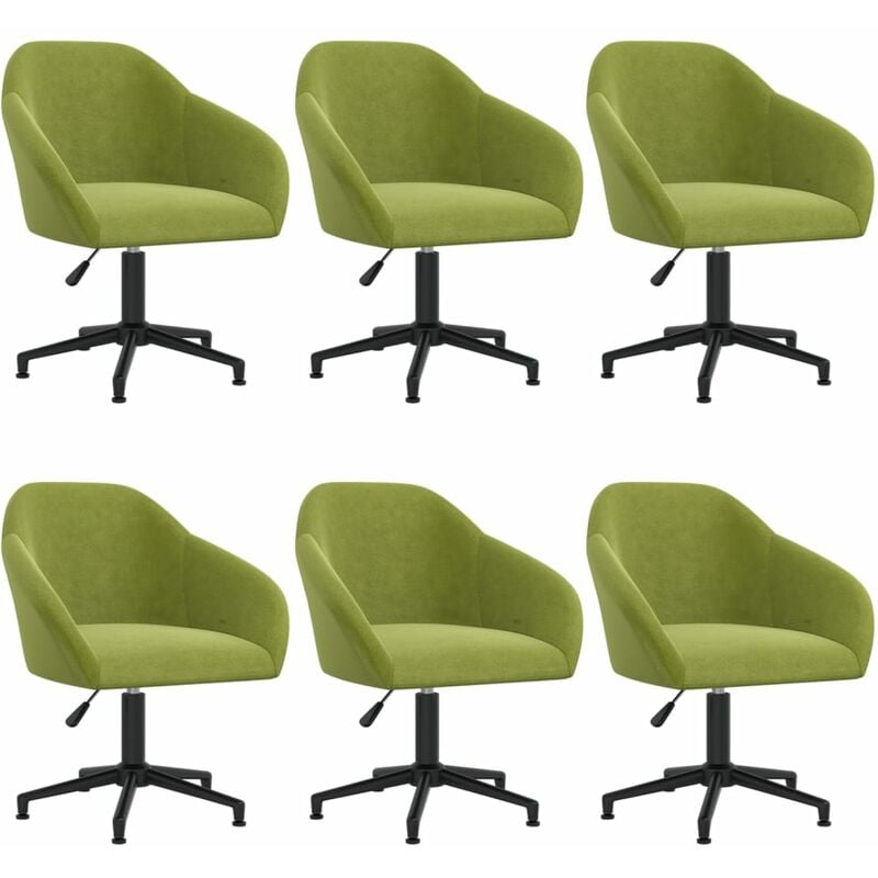 

vidaXL Sillas de comedor giratorias 6 unidades terciopelo verde claro - Verde