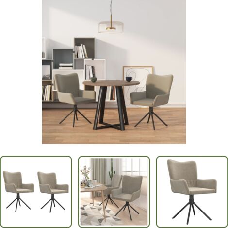vidaXL Sillas de comedor giratorias -  Sillas de comedor giratorias 2 uds de terciopelo gris claro