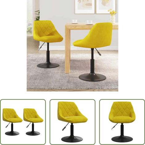 vidaXL Sillas de comedor giratorias -  Sillas de comedor giratorias 2 uds terciopelo amarillo mostaza