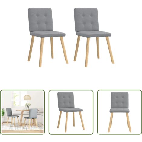 vidaXL Sillas de comedor giratorias -  Sillas de comedor giratorias 2 unidades tela gris claro