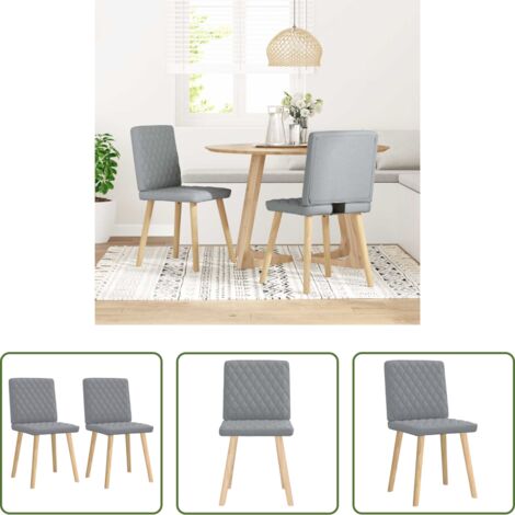 vidaXL Sillas de comedor giratorias -  Sillas de comedor giratorias 2 unidades tela gris claro