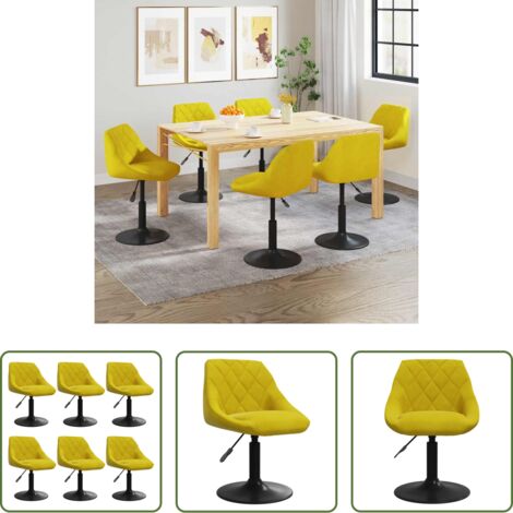 vidaXL Sillas de comedor giratorias -  Sillas de comedor giratorias 6 uds terciopelo amarillo mostaza