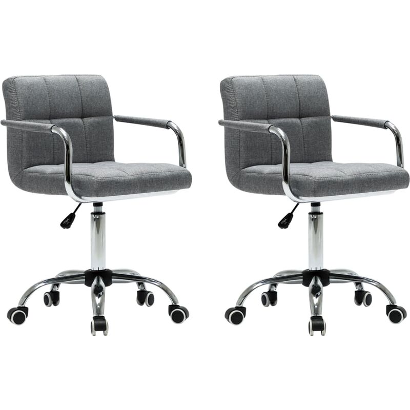 

vidaXL Sillas de Comedor Giratorias Tela 2 Unidades Gris Claro - Gris