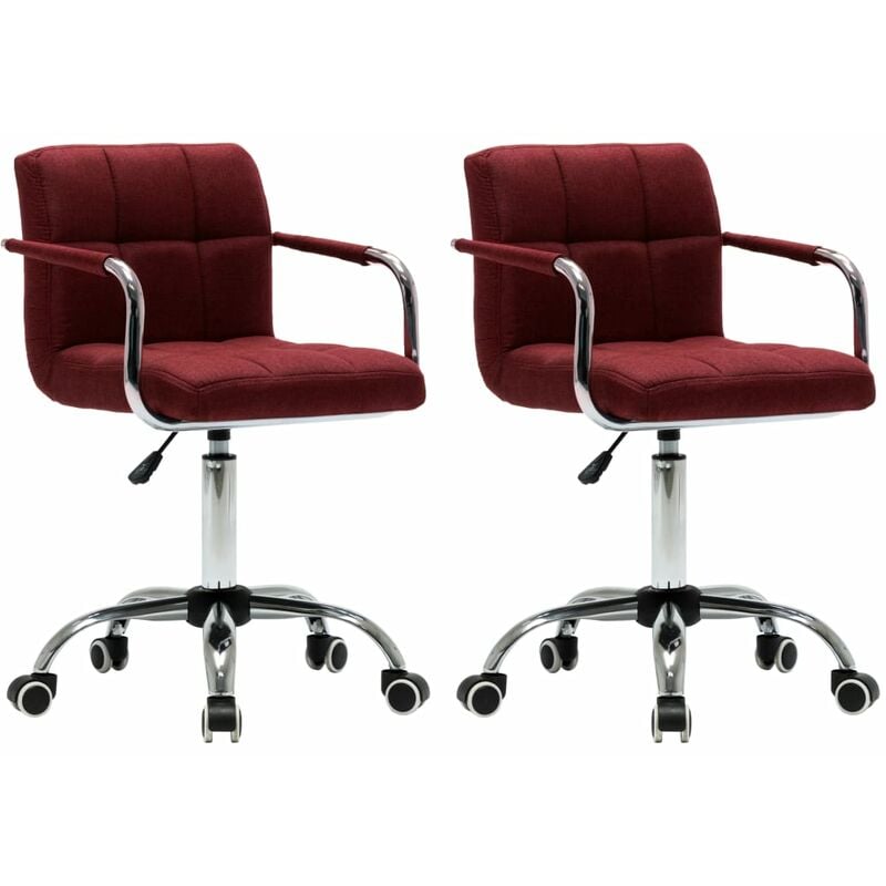 

vidaXL Sillas de Comedor Giratorias Tela 2 Unidades Vino Tinto - Rojo