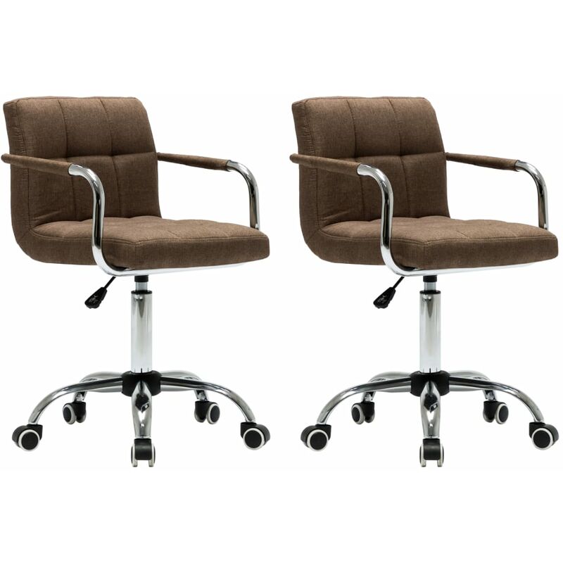 

vidaXL Sillas de Comedor Giratorias Tela 2 Unidades Marrón - Marrón