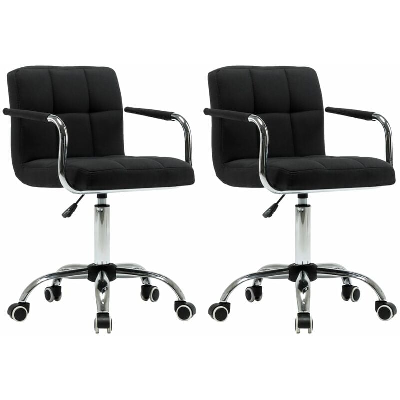 

Sillas de Comedor Giratorias Tela 2 Unidades Negro - Negro - Vidaxl
