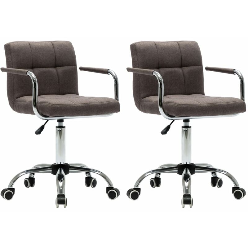 

vidaXL Sillas de Comedor Giratorias Tela 2 Unidades Gris Taupe - Gris Topo