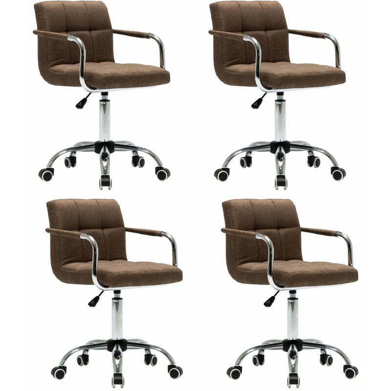 

vidaXL Sillas de Comedor Giratorias Tela 4 Unidades Marrón - Marrón