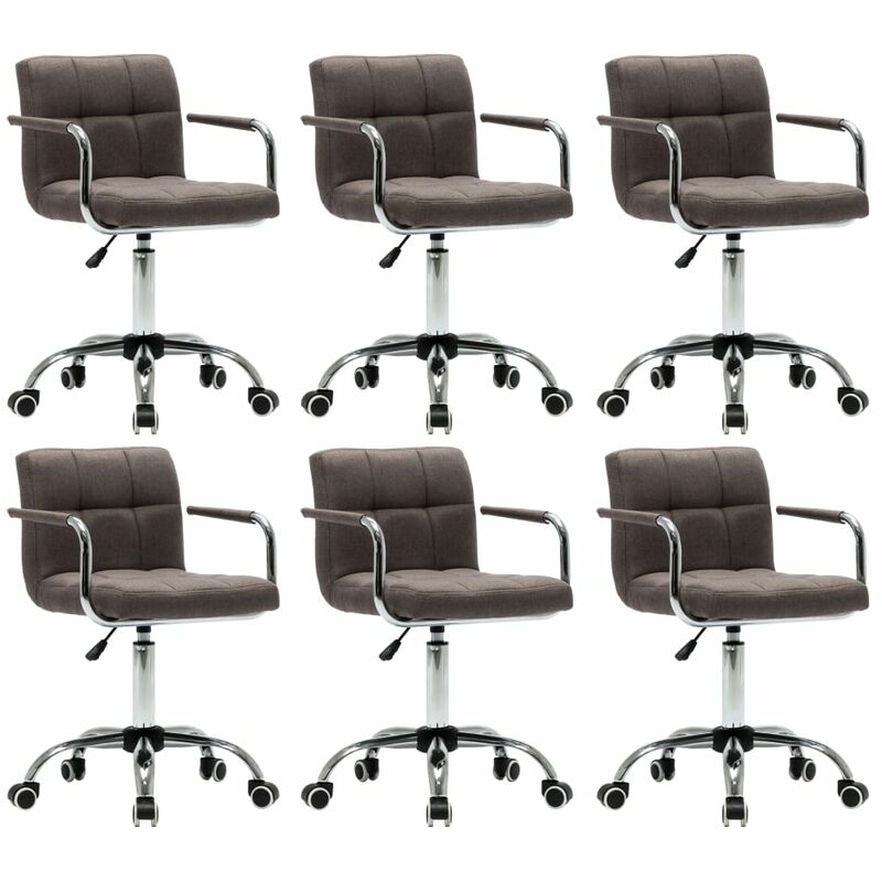 

vidaXL Sillas de Comedor Giratorias Tela 6 Unidades Gris Topo - Gris Topo