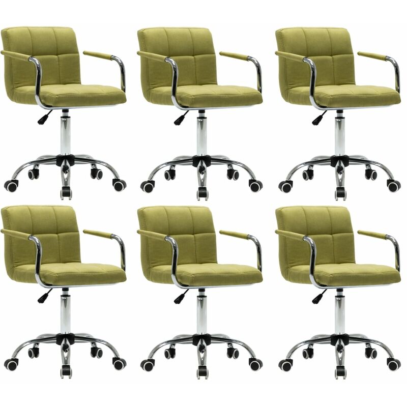 

vidaXL Sillas de Comedor Giratorias Tela 6 Unidades Verde - Verde
