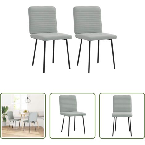 vidaXL Sillas de comedor gris claro -  Sillas de comedor 2 unidades terciopelo gris claro