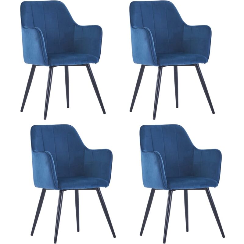 

Sillas de Comedor Terciopelo 4 Unidades Azul - Azul - Vidaxl