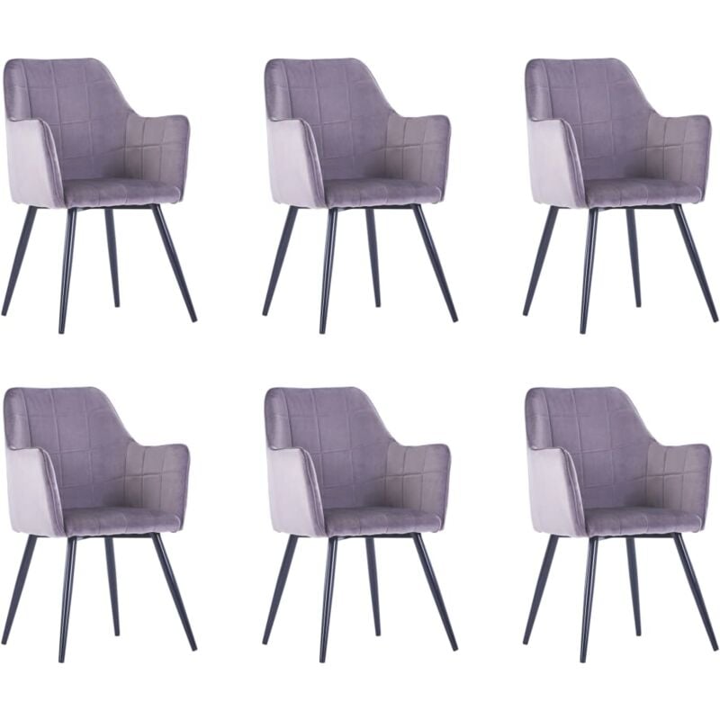 

Sillas de Comedor Terciopelo 6 Unidades Gris - Gris - Vidaxl