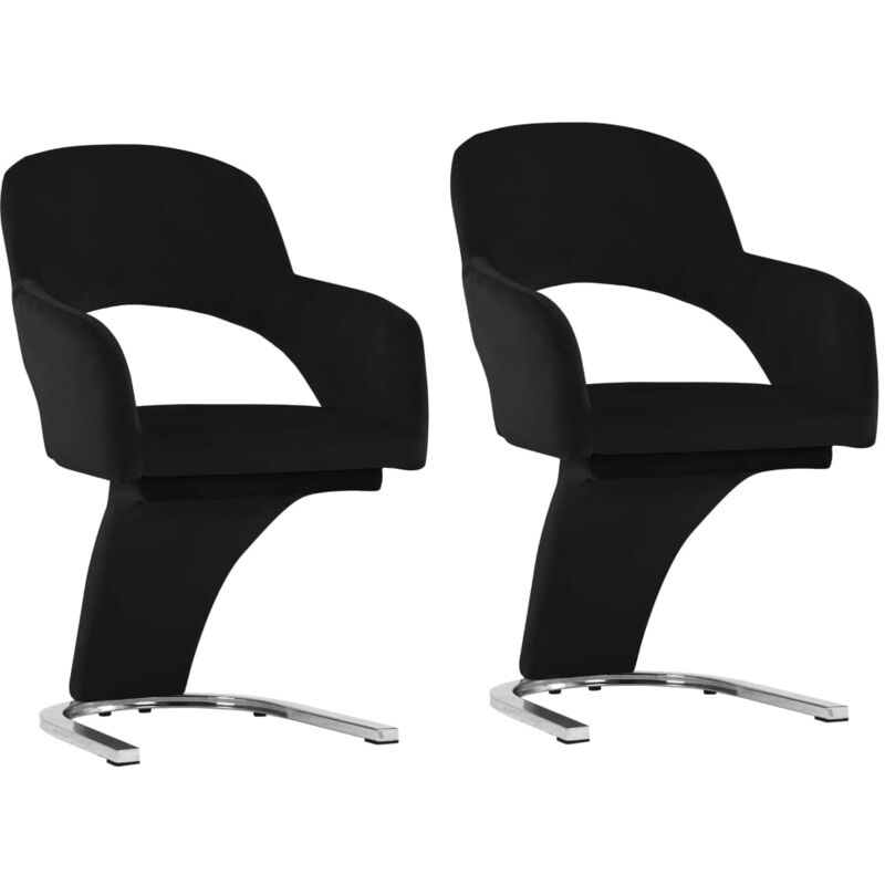 

vidaXL Sillas de Comedor Terciopelo 2 Unidades Negro - Negro