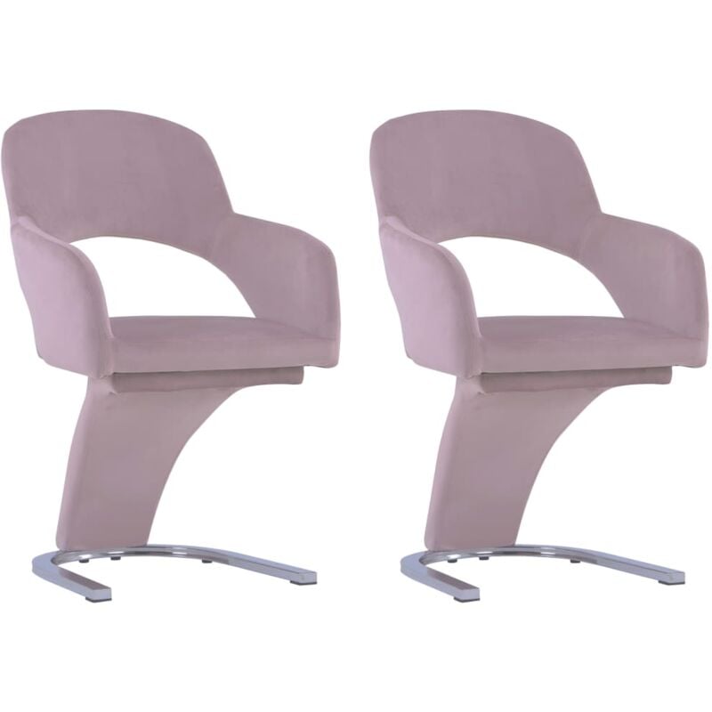 

vidaXL Sillas de Comedor Terciopelo 2 Unidades Rosa - Rosa