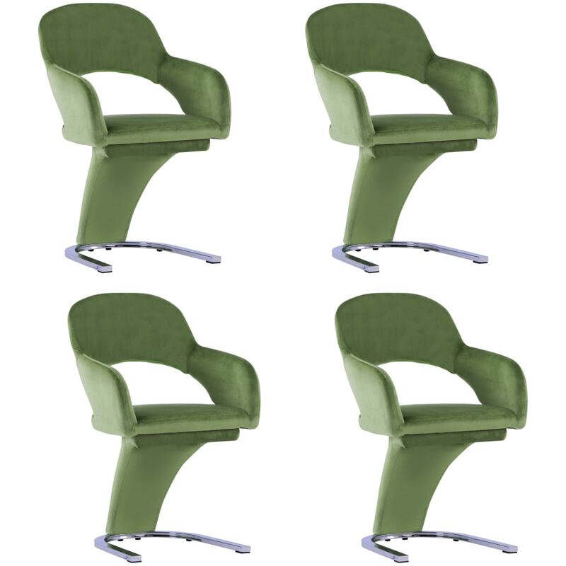 

vidaXL Sillas de Comedor Terciopelo 4 Unidades Verde - Verde