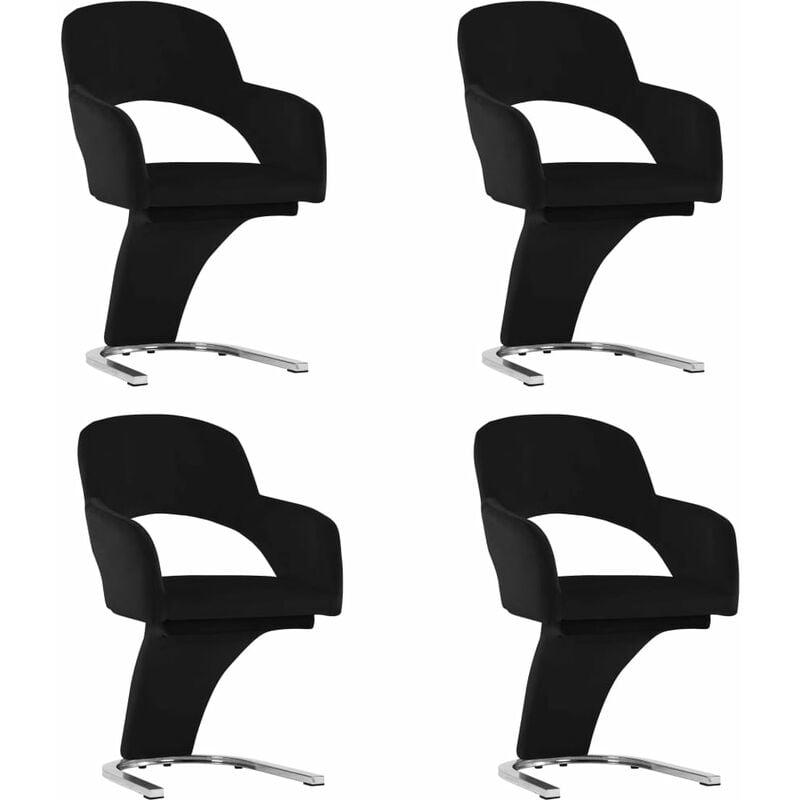 

vidaXL Sillas de Comedor Terciopelo 4 Unidades Negro - Negro