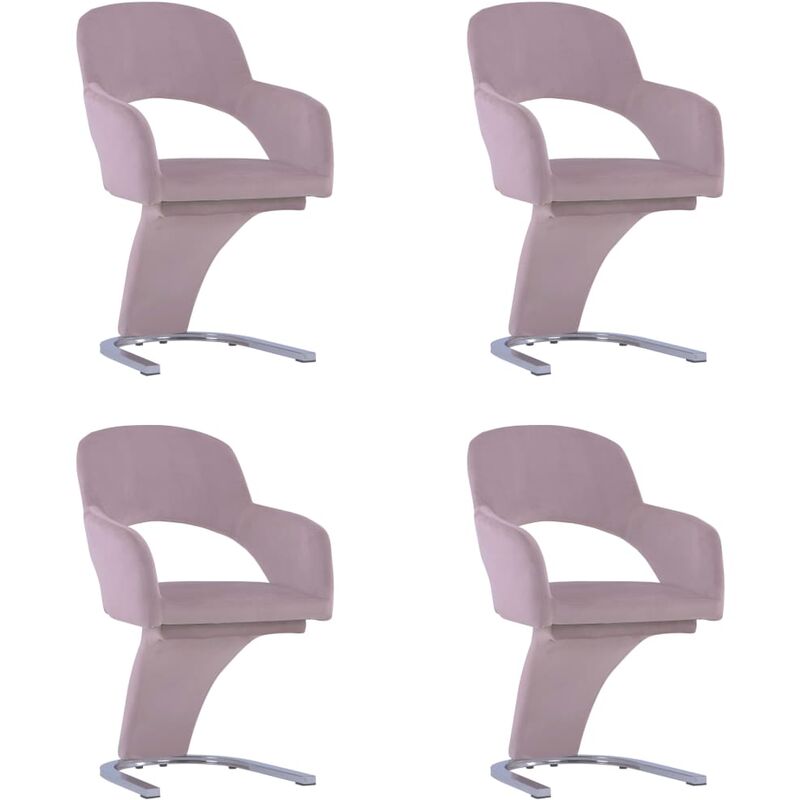 

vidaXL Sillas de Comedor Terciopelo 4 Unidades Rosa - Rosa