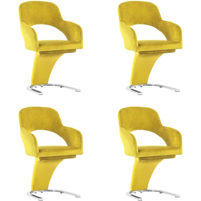 

vidaXL Sillas de Comedor Terciopelo 4 Unidades Amarillo - Amarillo