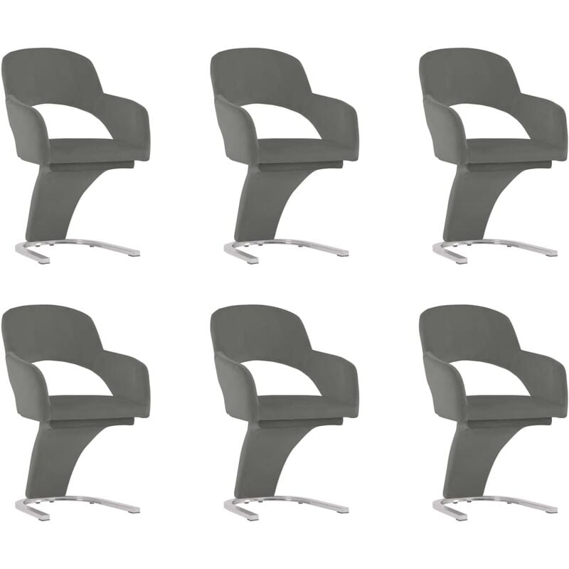 

Sillas de Comedor Terciopelo 6 Unidades Gris - Gris - Vidaxl